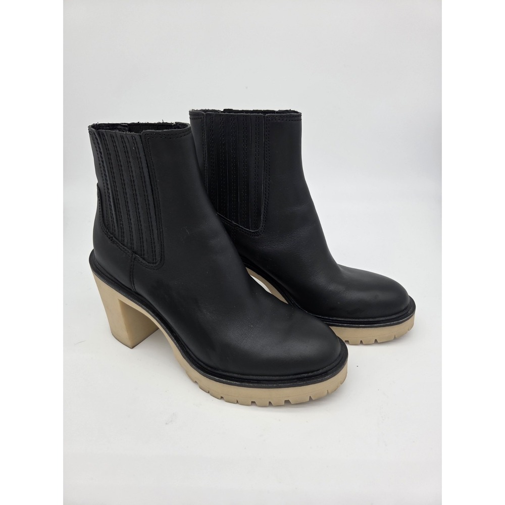 Dolce Vita Women's Leather 8.5 Caster Boot Black Platform Chunky Whimsigoth - Picture 1 of 6